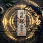 呪い返しの呪文（真言）が放つ高周波の倍音と刀印護符が、生霊の低い波動を相殺・浄化する結界